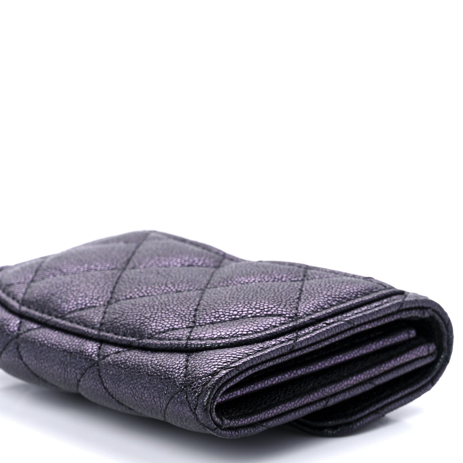 Chanel Iridescent Caviar Quilted Flap Card Holder Wallet Black 10 of 10