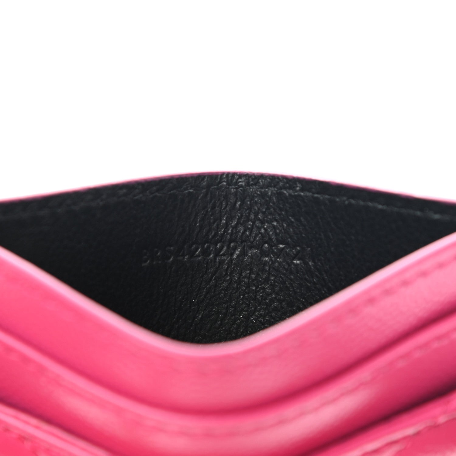 Saint Laurent Grain De Poudre Matelasse Chevron Monogram Credit Card Case Fresh Fuxia 7 of 7