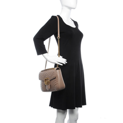 Gucci Calfskin Matelasse Medium GG Marmont Shoulder Bag Porcelain Rose 2 of 8