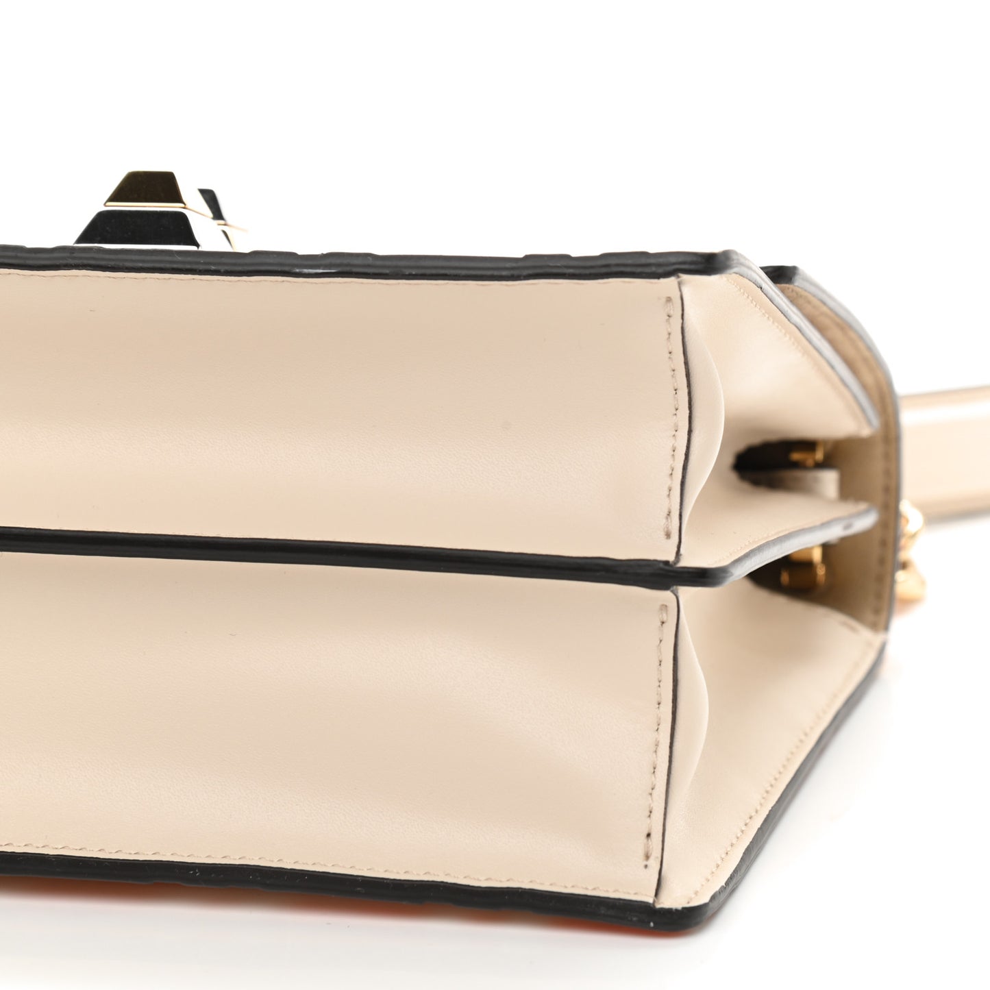 Vitello Liberty Bi-Color FF 1974 Embossed Small Kan I Shoulder Bag Camelia Aranciata
