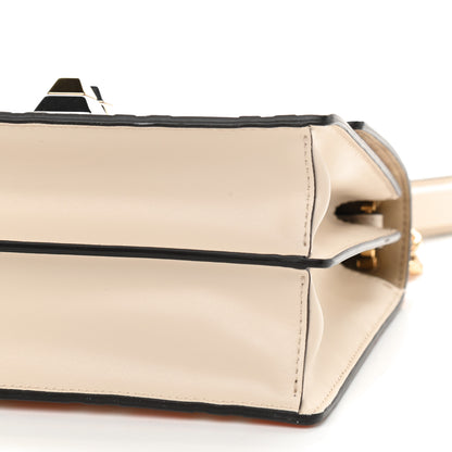 Fendi Vitello Liberty Bi-Color FF 1974 Embossed Small Kan I Shoulder Bag Camelia Aranciata 10 of 11