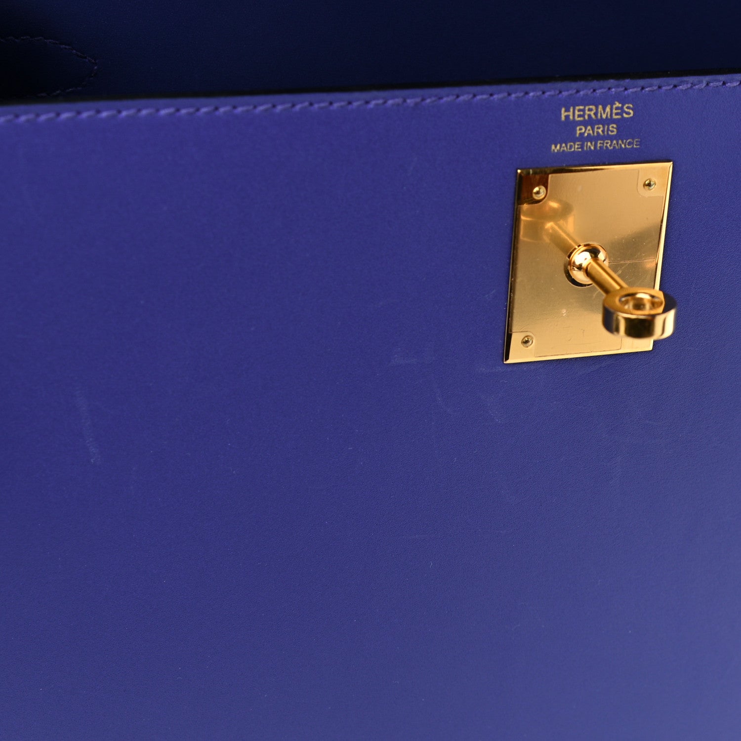 Hermes Tadelakt Kelly Sellier 28 Bleu Electrique 11 of 13
