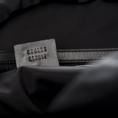 Gucci Velvet GG Monogram Web Medium Double Buckle Backpack Blue Beige Black 6 of 7
