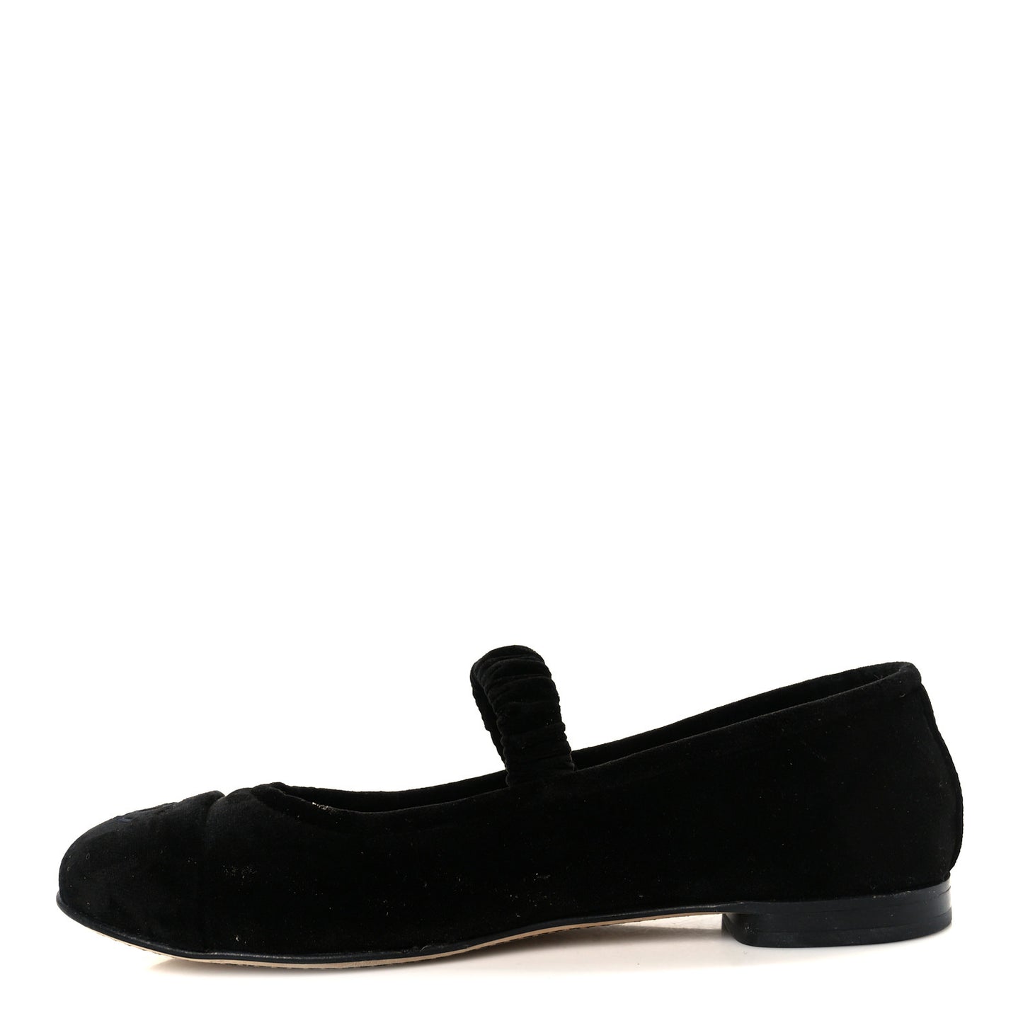 Velvet Mary Jane Flats 36 Black