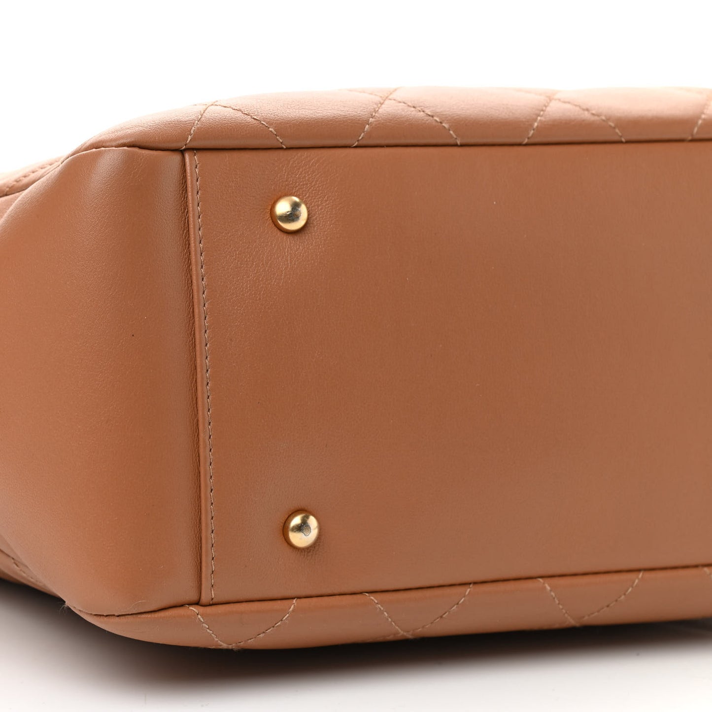 Calfskin Stitched Large Shopping Bag Brown