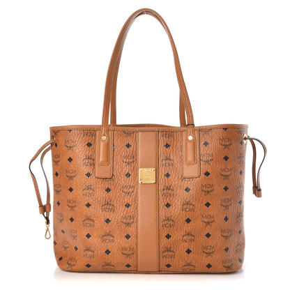MCM Visetos Medium Liz Reversible Shopper Tote Cognac 1 of 10