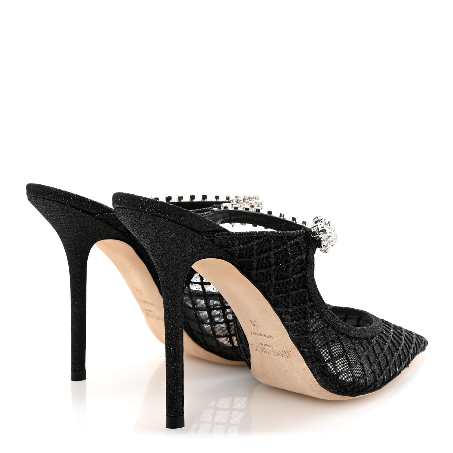 Glitter Checker Board Mesh Crystal Bing 100 Pumps 39 Black