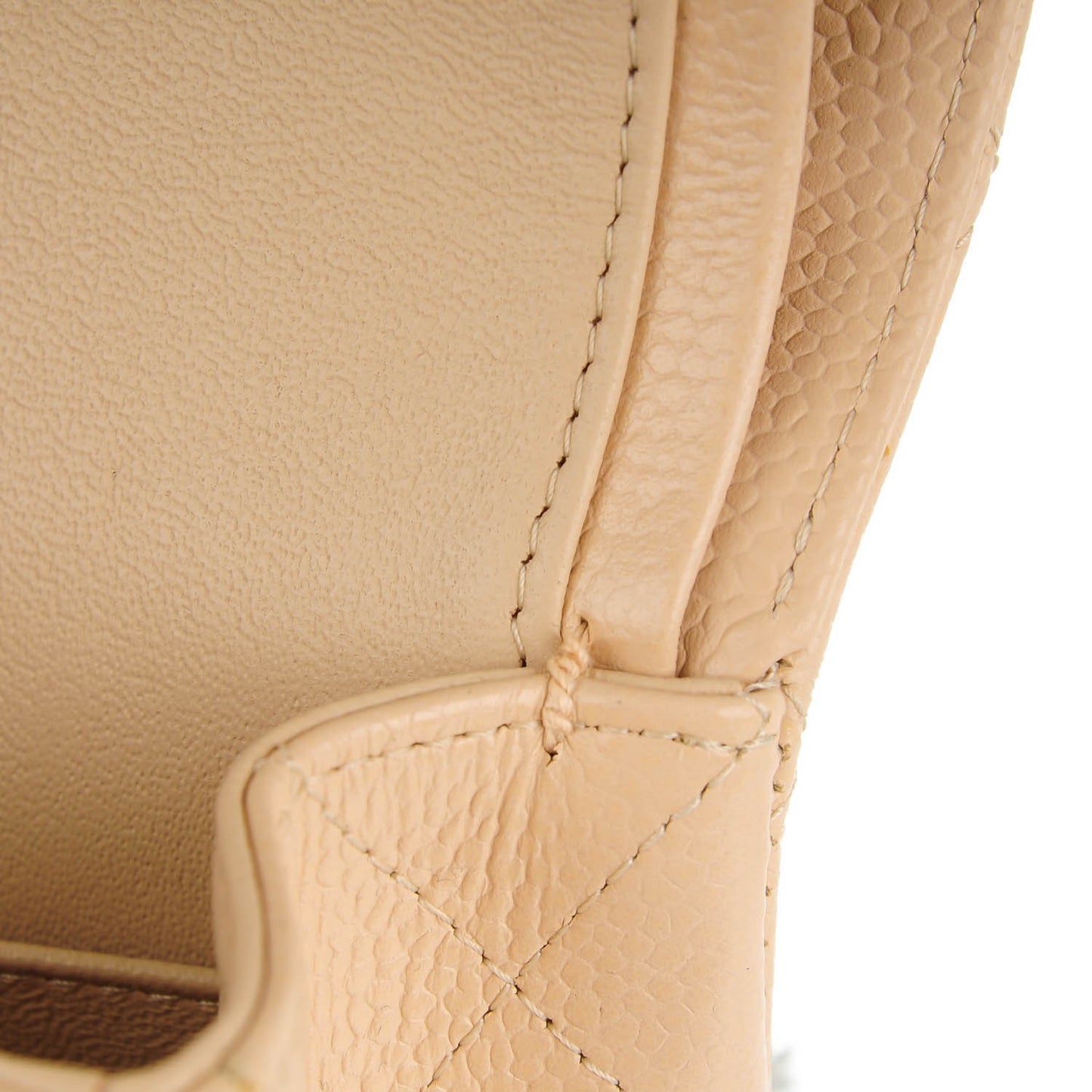 Caviar Quilted Medium Double Flap Beige Clair