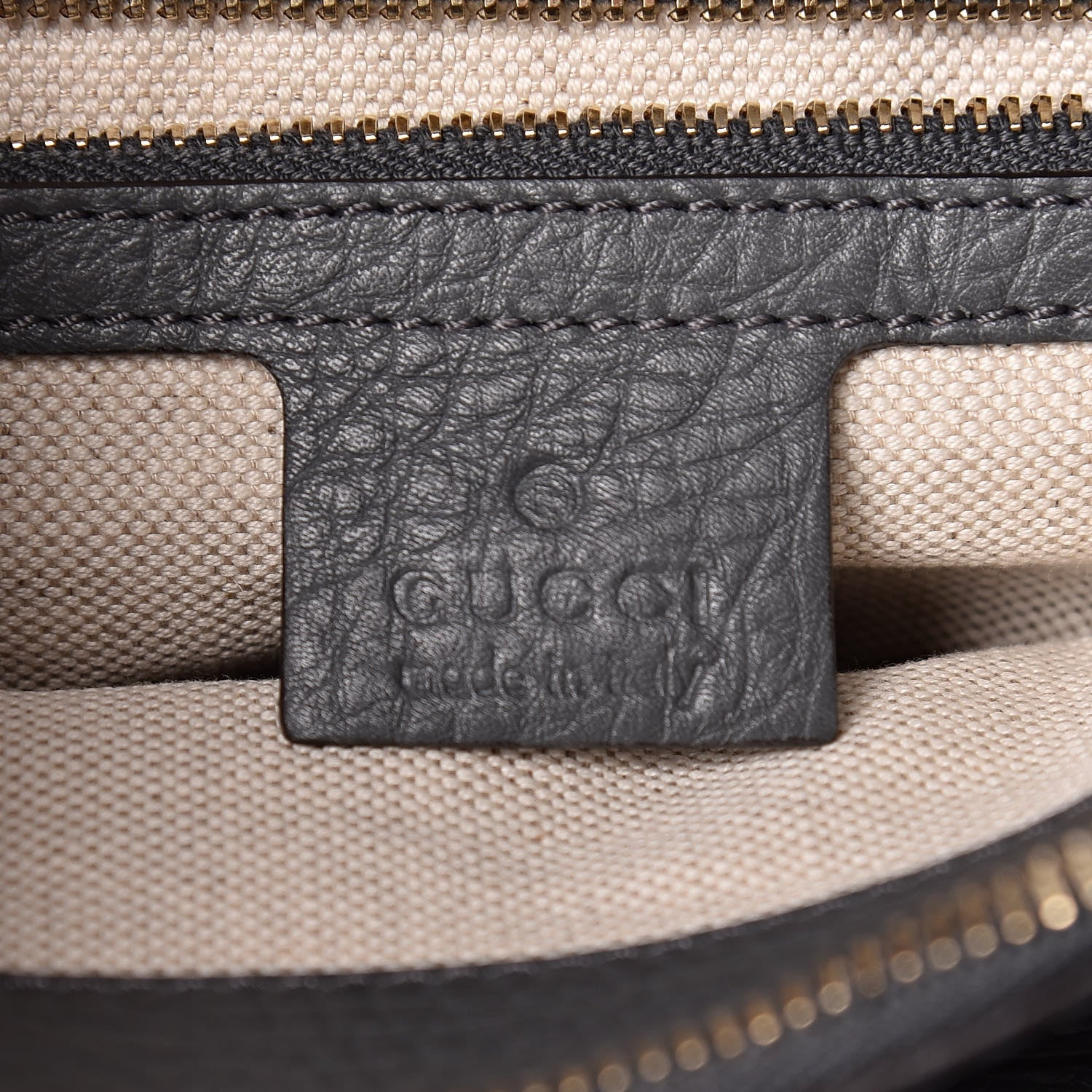 Gucci Pebbled Calfskin Small Bella Top Handle Bag Gray 7 of 13