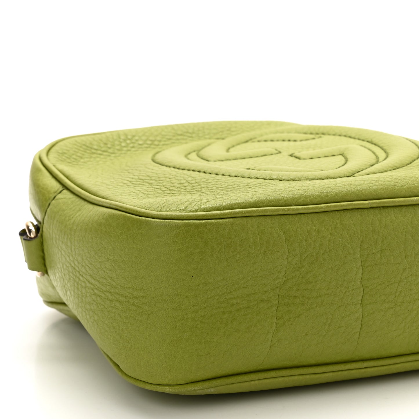 Pebbled Calfskin Small Soho Disco Bag Green