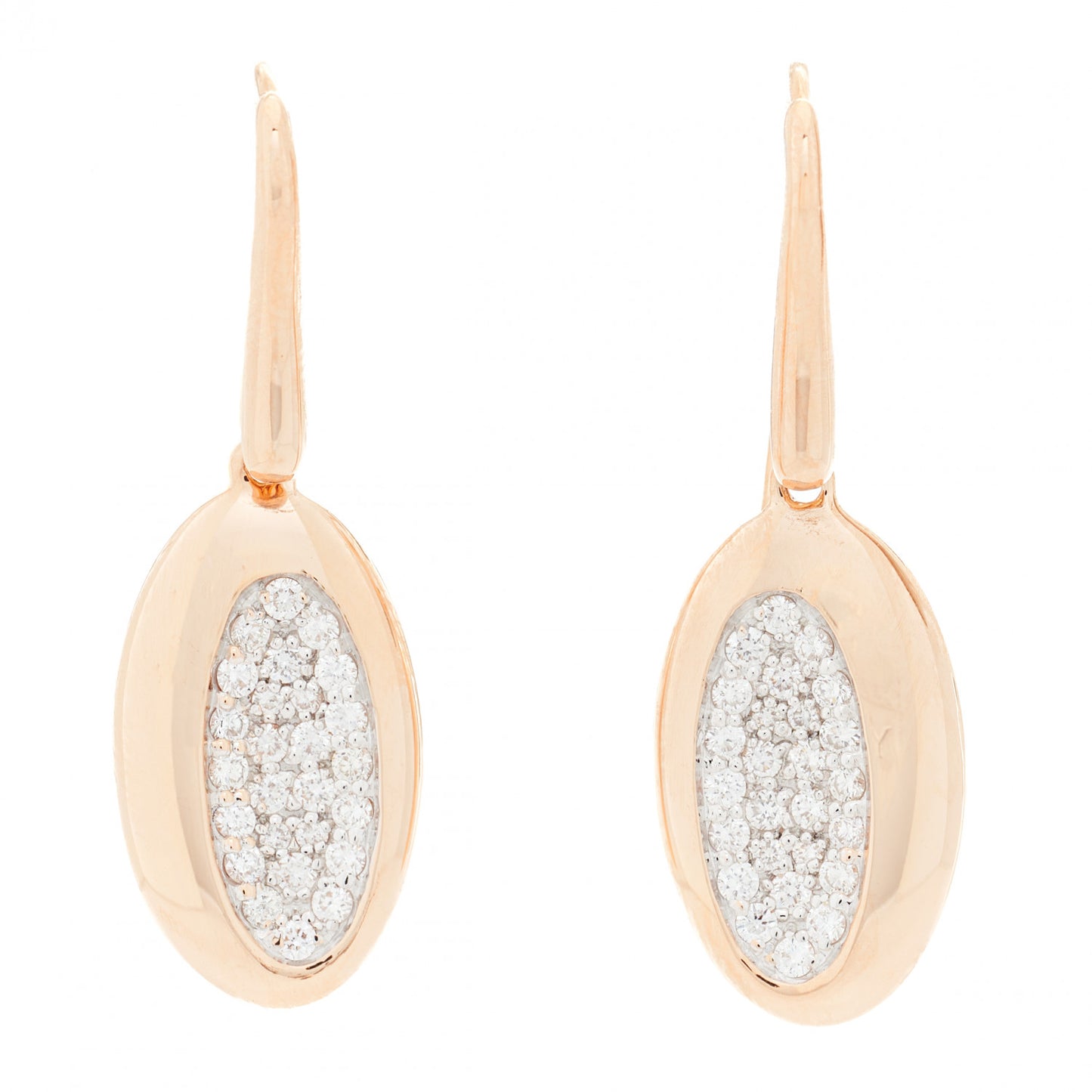 18K Yellow Gold Diamond Capri Plus Oval Drop Earrings