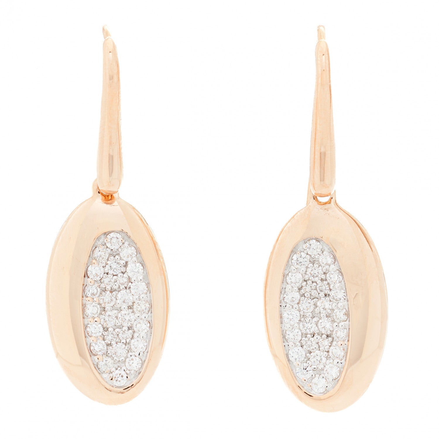 Roberto Coin 18K Yellow Gold Diamond Capri Plus Oval Drop Earrings 1 of 5
