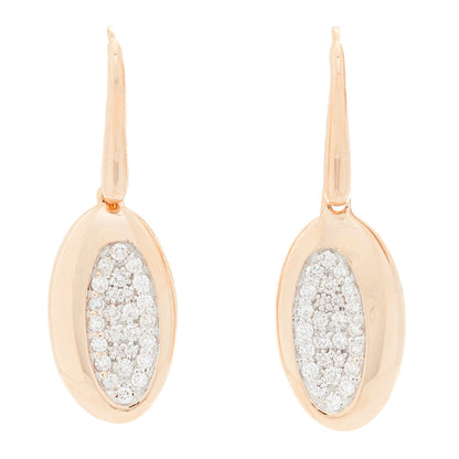 Roberto Coin 18K Yellow Gold Diamond Capri Plus Oval Drop Earrings 1 of 5