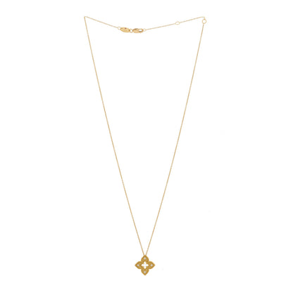 Roberto Coin 18K Yellow Gold Diamond Petite Venetian Princess Flower Pendant Necklace 3 of 4