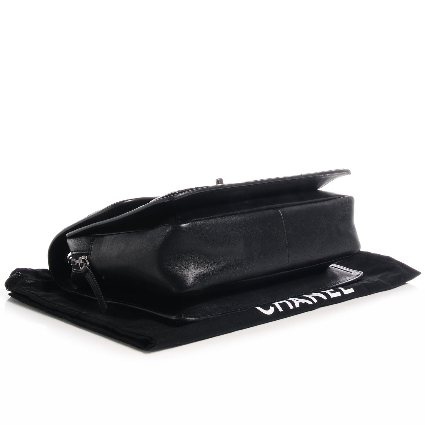 Lambskin Quilted Citizen Zip Large Flap Black