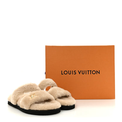 Louis Vuitton Shearling LV Sunset Flat Comfort Mule 40 Beige 10 of 10