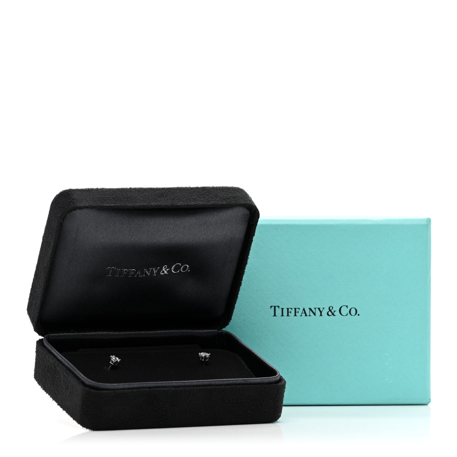 Tiffany Platinum Diamond .30ctw Solitaire Earrings 5 of 5