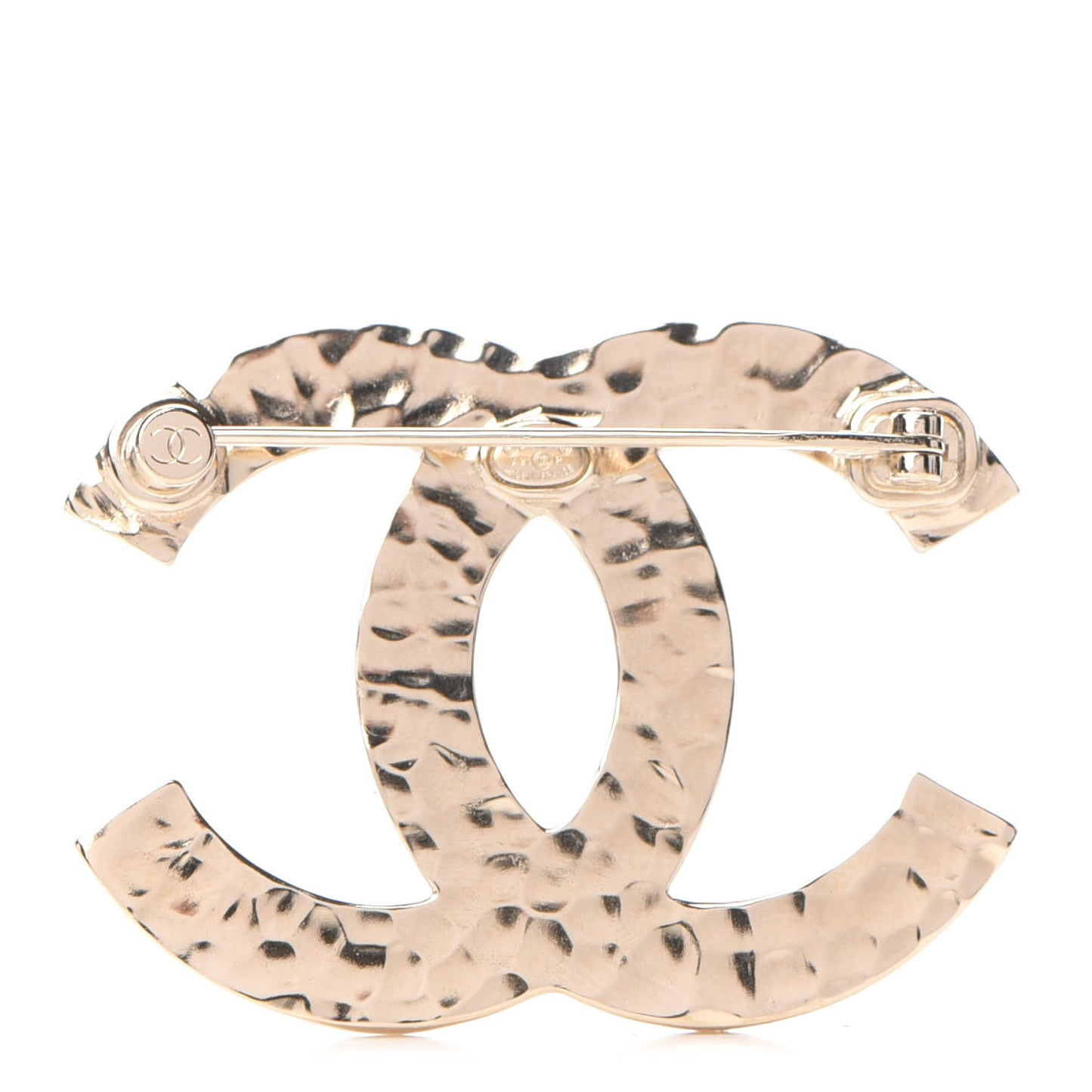 Baguette Crystal Logo CC Brooch Gold