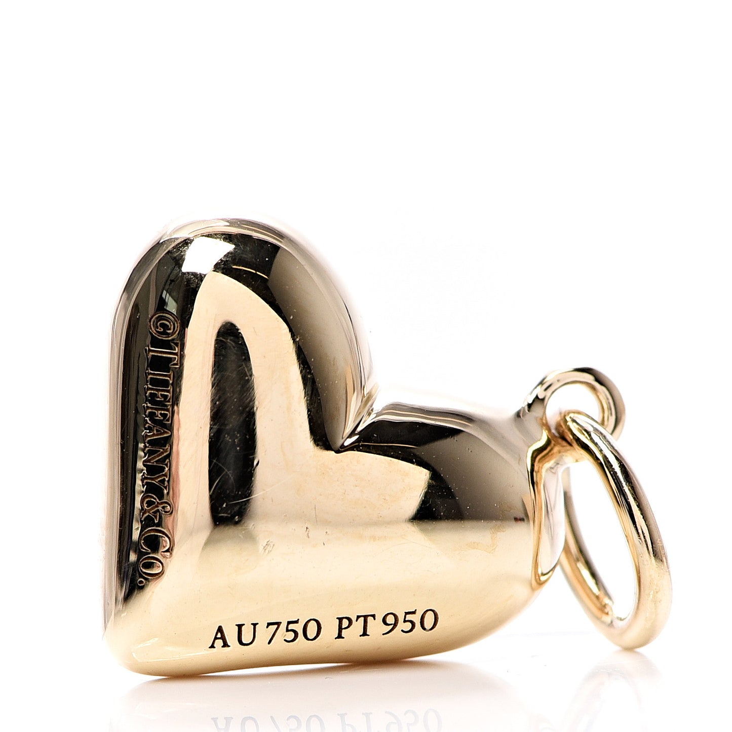 18K Yellow Gold Platinum Diamond Etoile Heart Charm