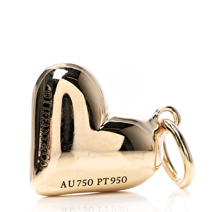 Tiffany 18K Yellow Gold Platinum Diamond Etoile Heart Charm 4 of 4