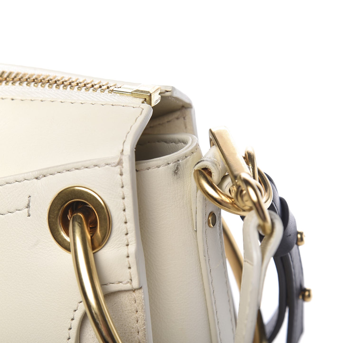 Calfskin Medium Roy Bag Natural White