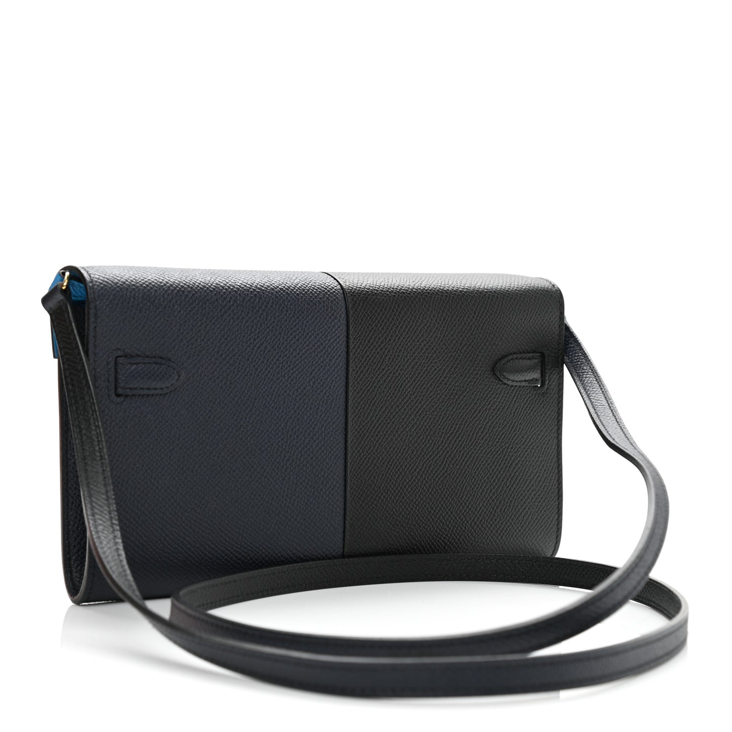 Epsom Casaque Kelly Wallet To Go Black Bleu Indigo Bleu Frida