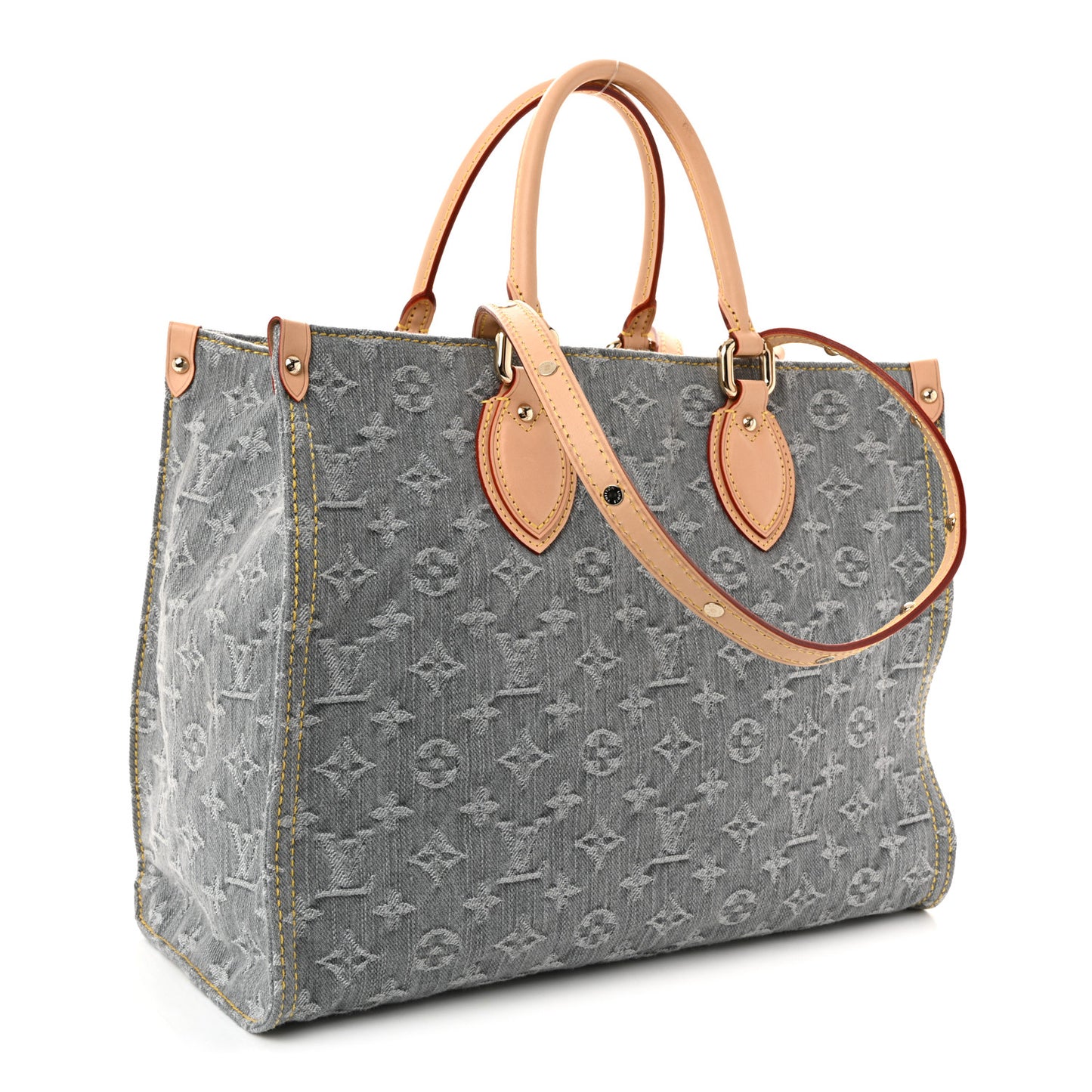 Monogram Denim Onthego MM Washed Grey