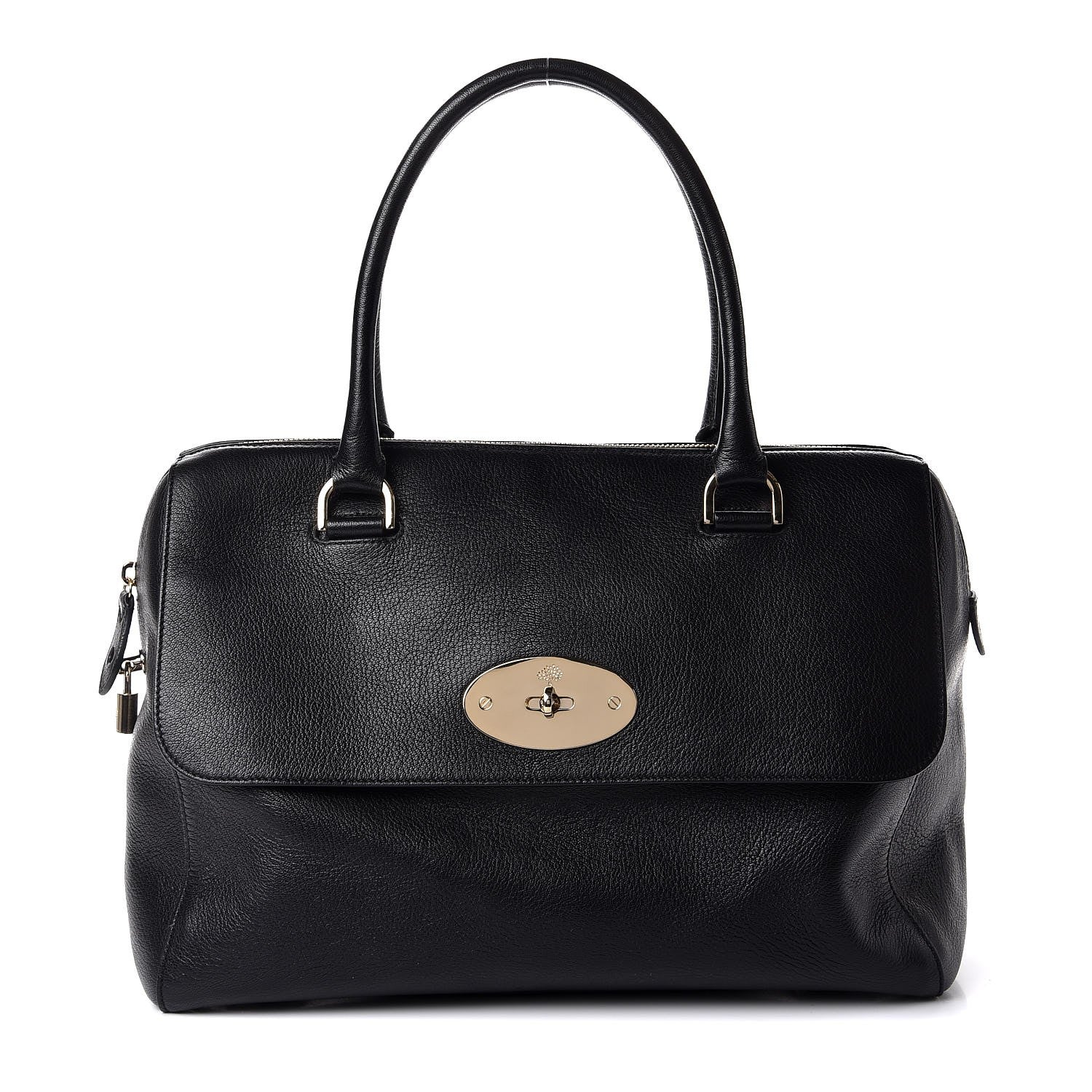 Mulberry Glossy Goatskin Medium Del Rey Satchel Black 1 of 7