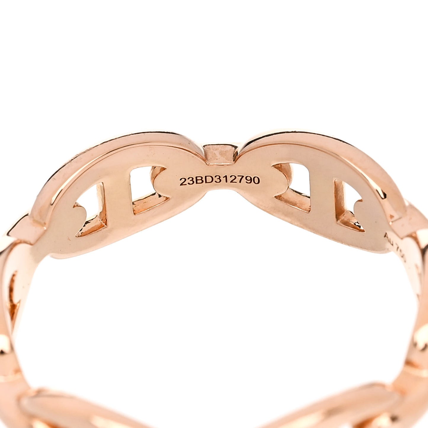 18K Rose Gold PM Chaine d'Ancre Enchainee Ring 56 7.75