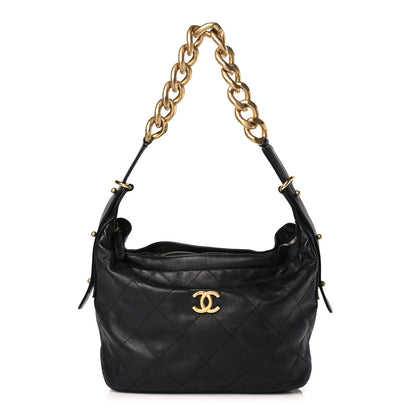 Chanel Calfskin Quilted Daily Hobo Black 1 of 9