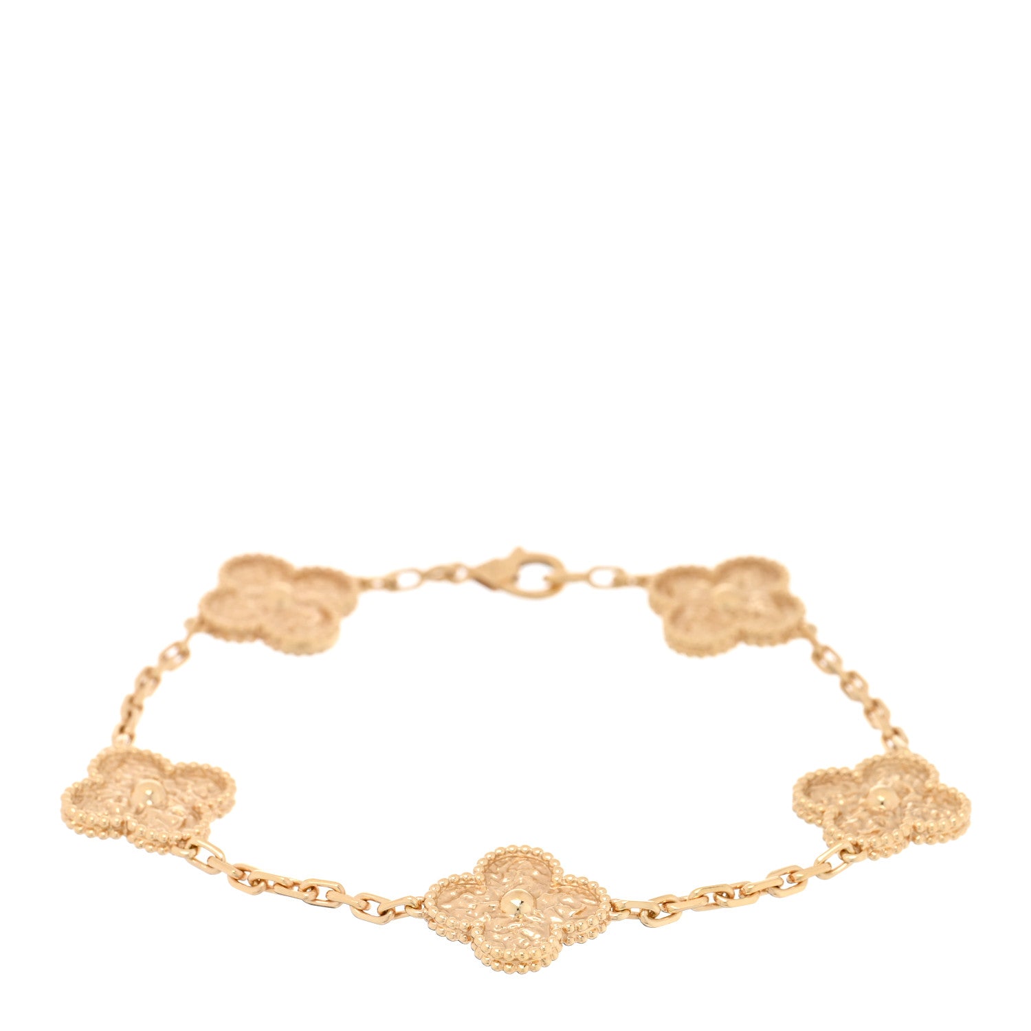 Van Cleef & Arpels 18K Yellow Gold 5 Motifs Vintage Alhambra Bracelet 1 of 3