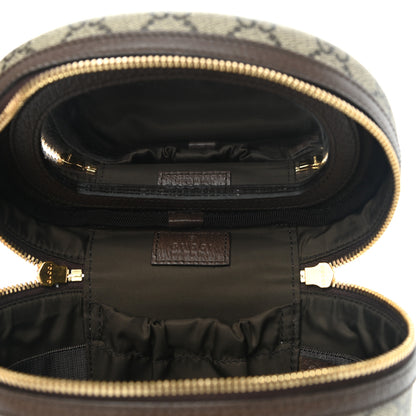 Gucci GG Supreme Monogram Textured Calfskin Web Ophidia Vanity Cosmetic Case Beige Ebony New Acero 5 of 7