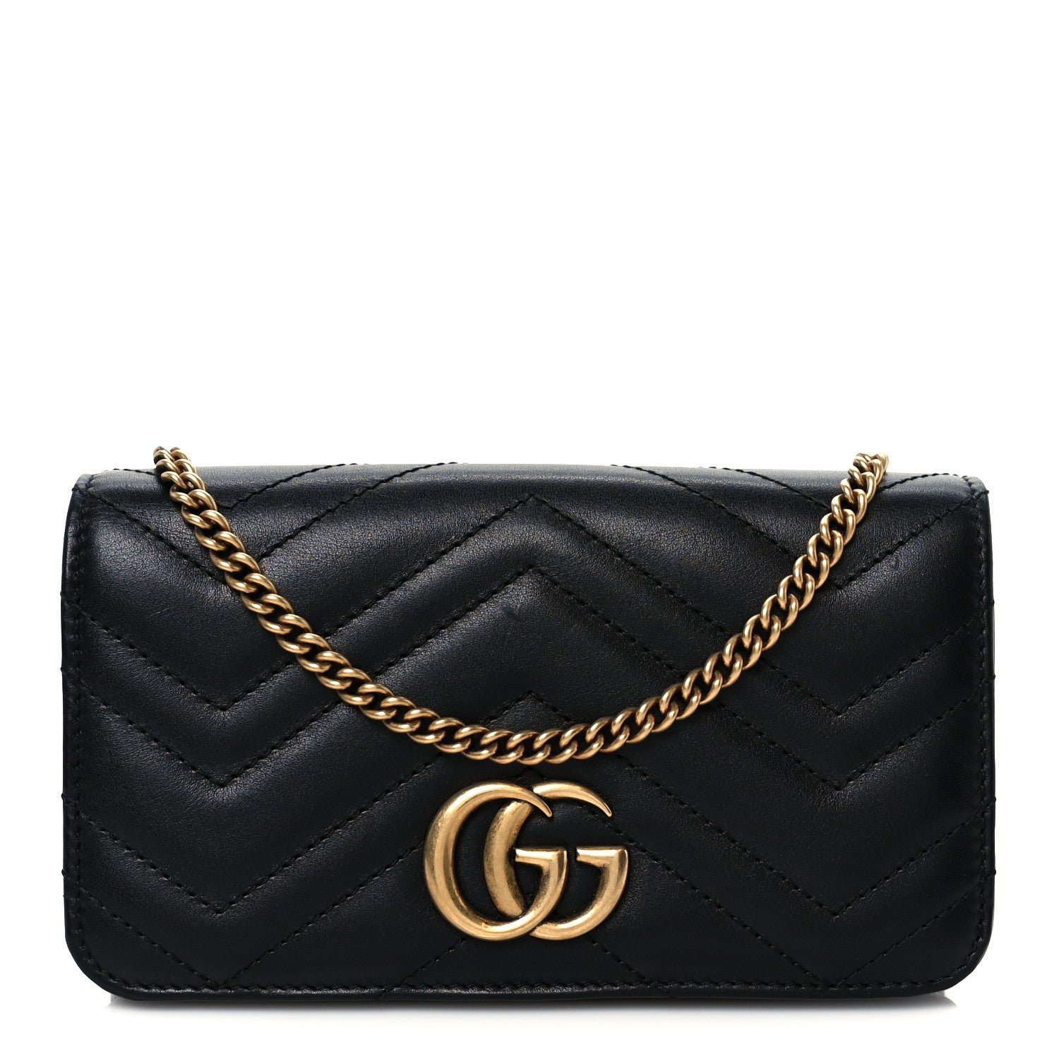 Gucci Calfskin Matelasse GG Marmont Mini Bag Black 1 of 17