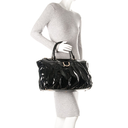Gucci Patent Large D Gold Tote Black 2 of 8