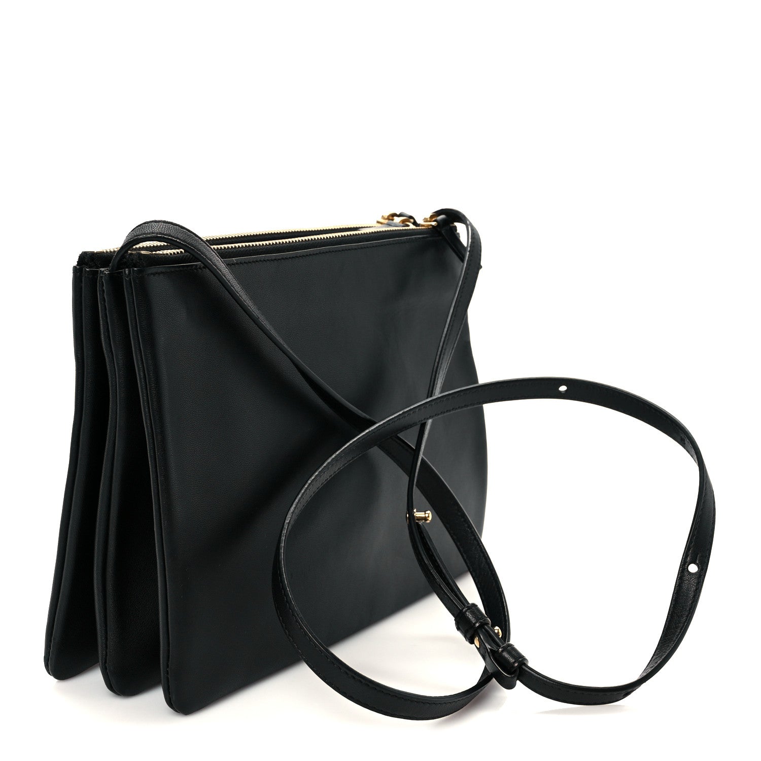 Celine Lambskin Large Trio Crossbody Bag Black 3 of 11