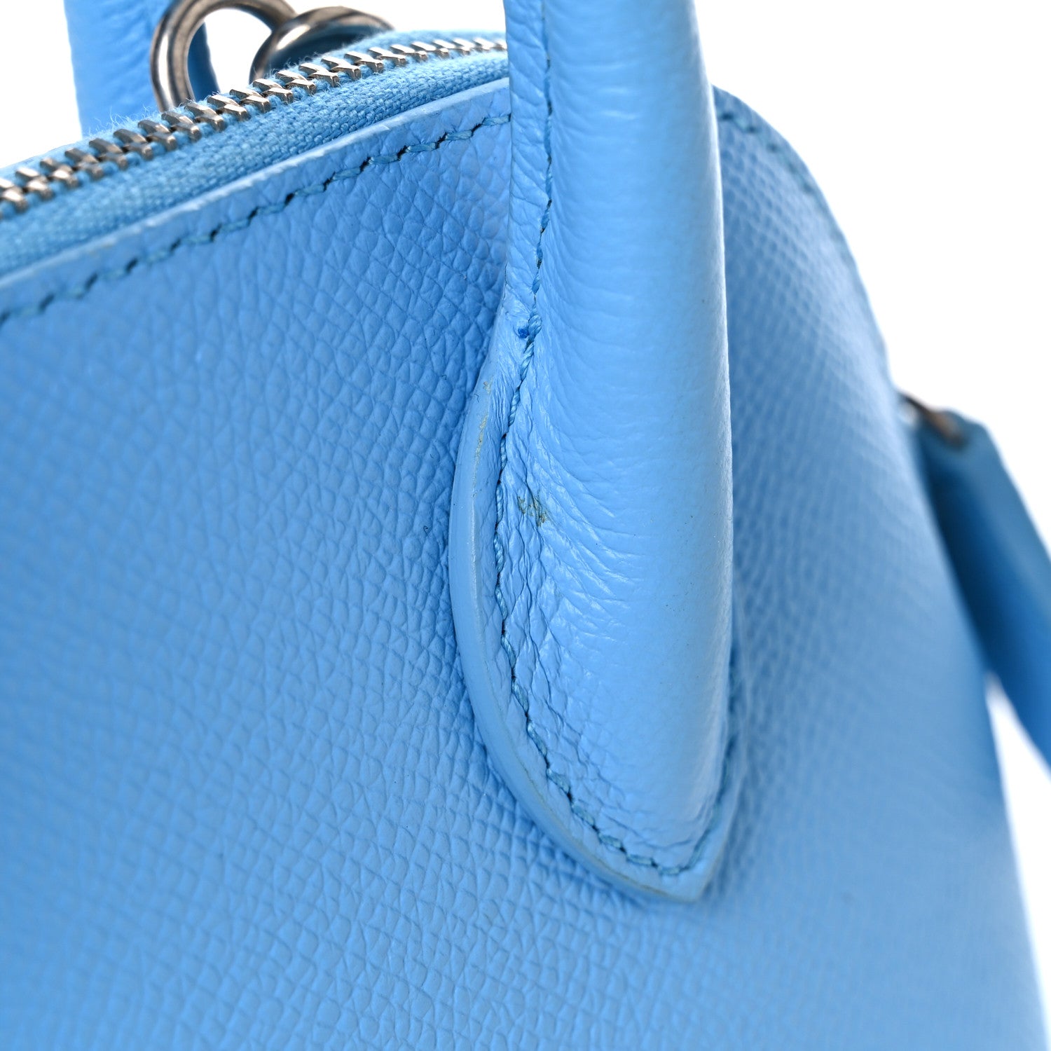 Balenciaga Signature Grained Calfskin Logo XXS Ville Top Handle Bag Baby Blue Black 19 of 20