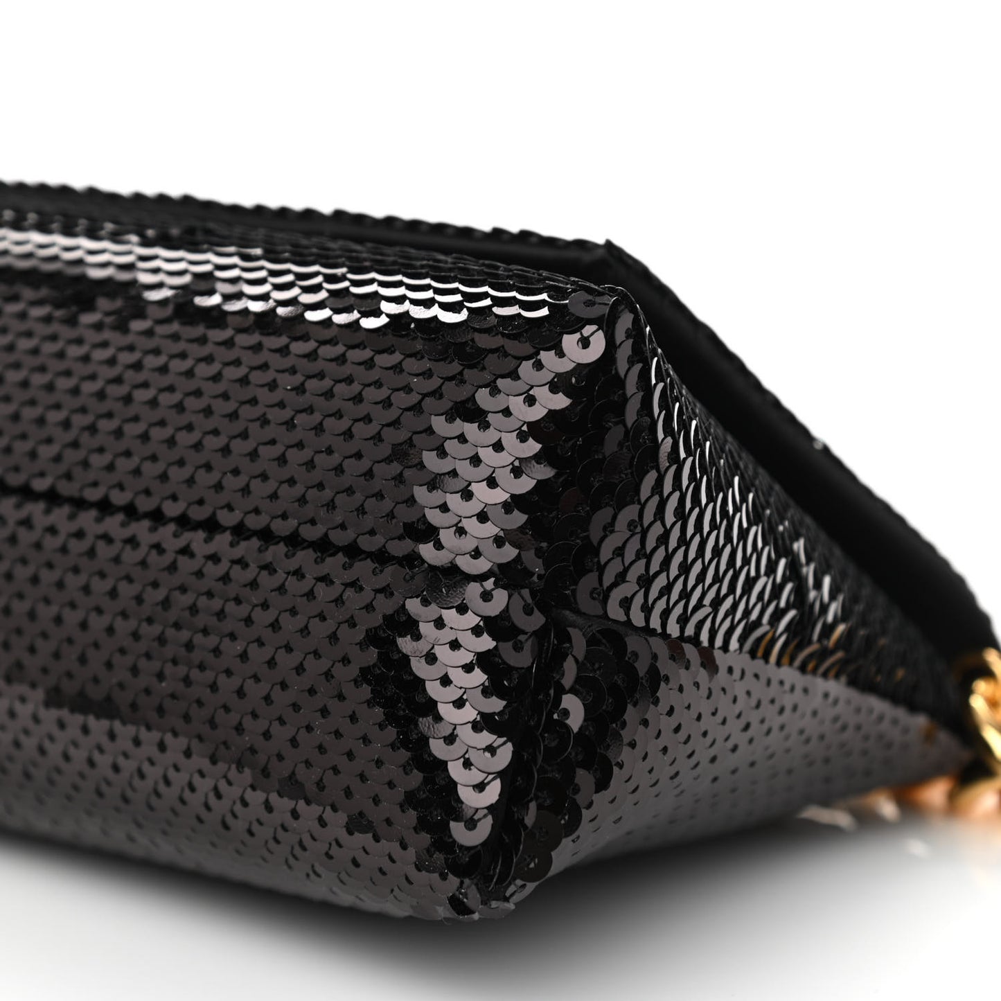 Sequin Mini Label Shoulder Bag Black