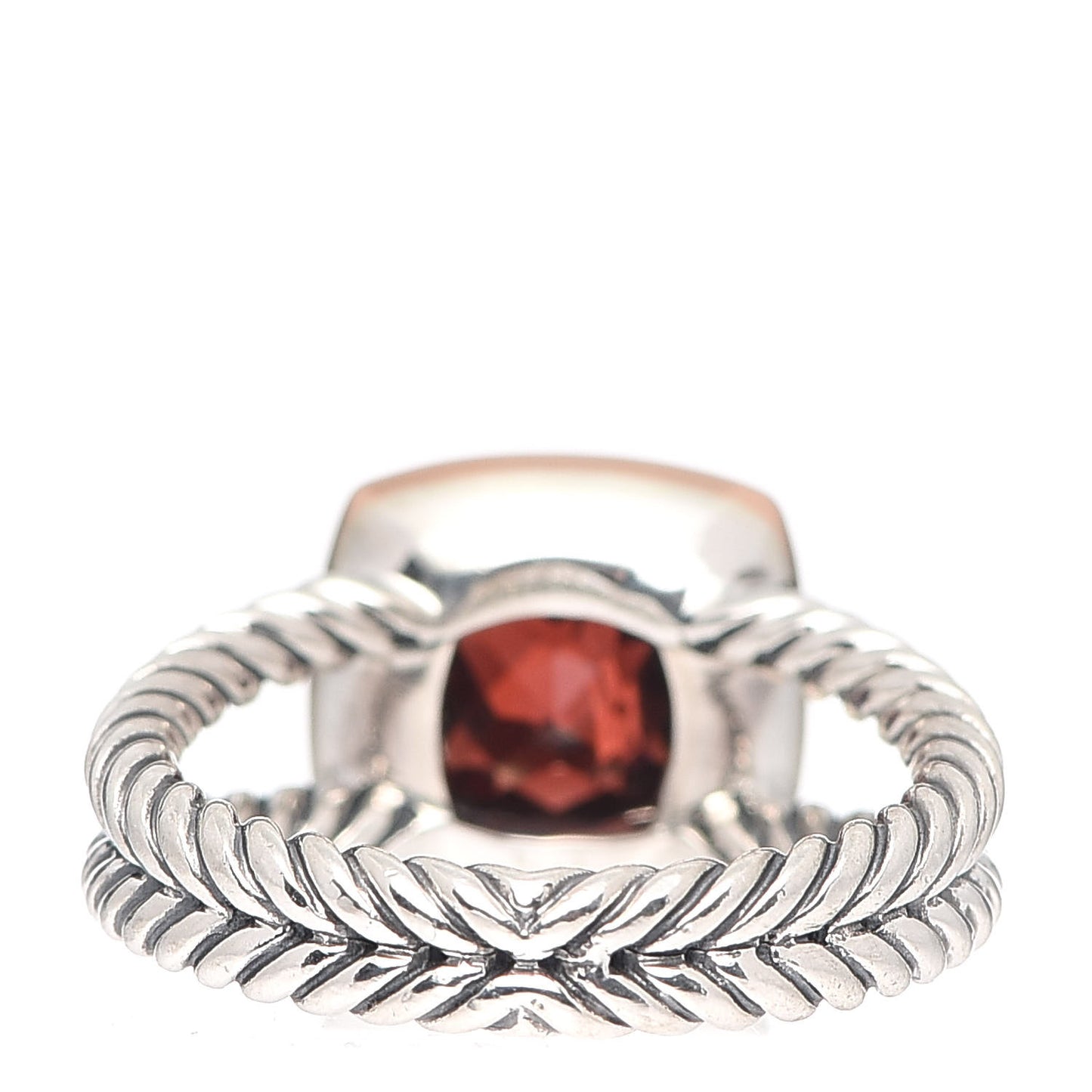 Sterling Silver 18K Rose Gold Pink Sapphire Garnet 7mm Petite Albion Ring 52 6