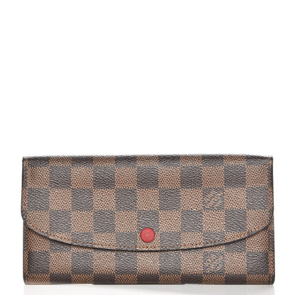 Louis Vuitton Damier Ebene Emilie Wallet Red 1 of 8