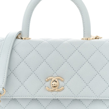 Chanel Caviar Quilted Mini Coco Handle Flap Light Blue 8 of 11