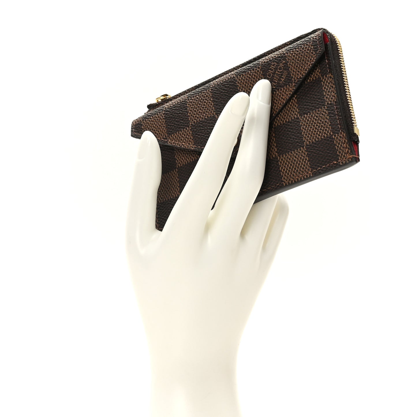 Damier Ebene Recto Verso Card Holder Red