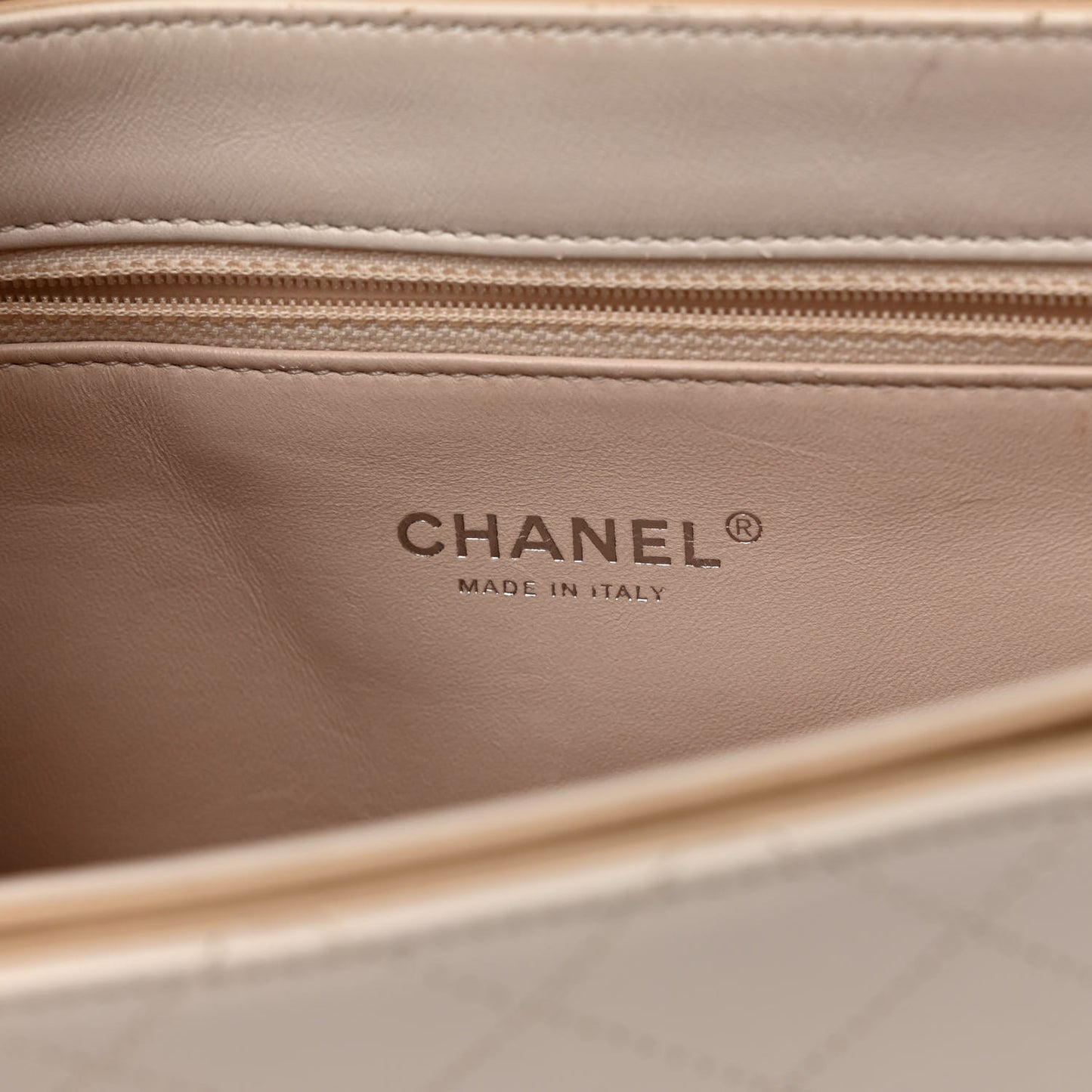 Calfskin Stitched Flap White