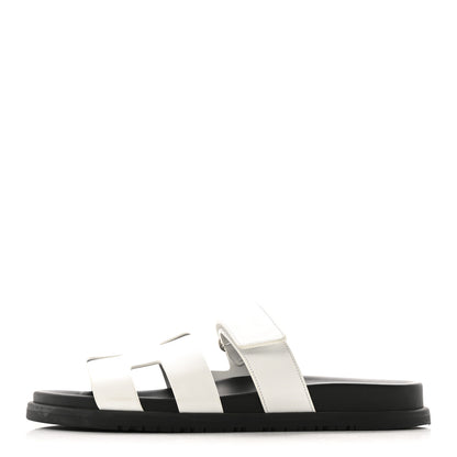 Hermes Calfskin Womens Chypre Sandals 39 White 1 of 12