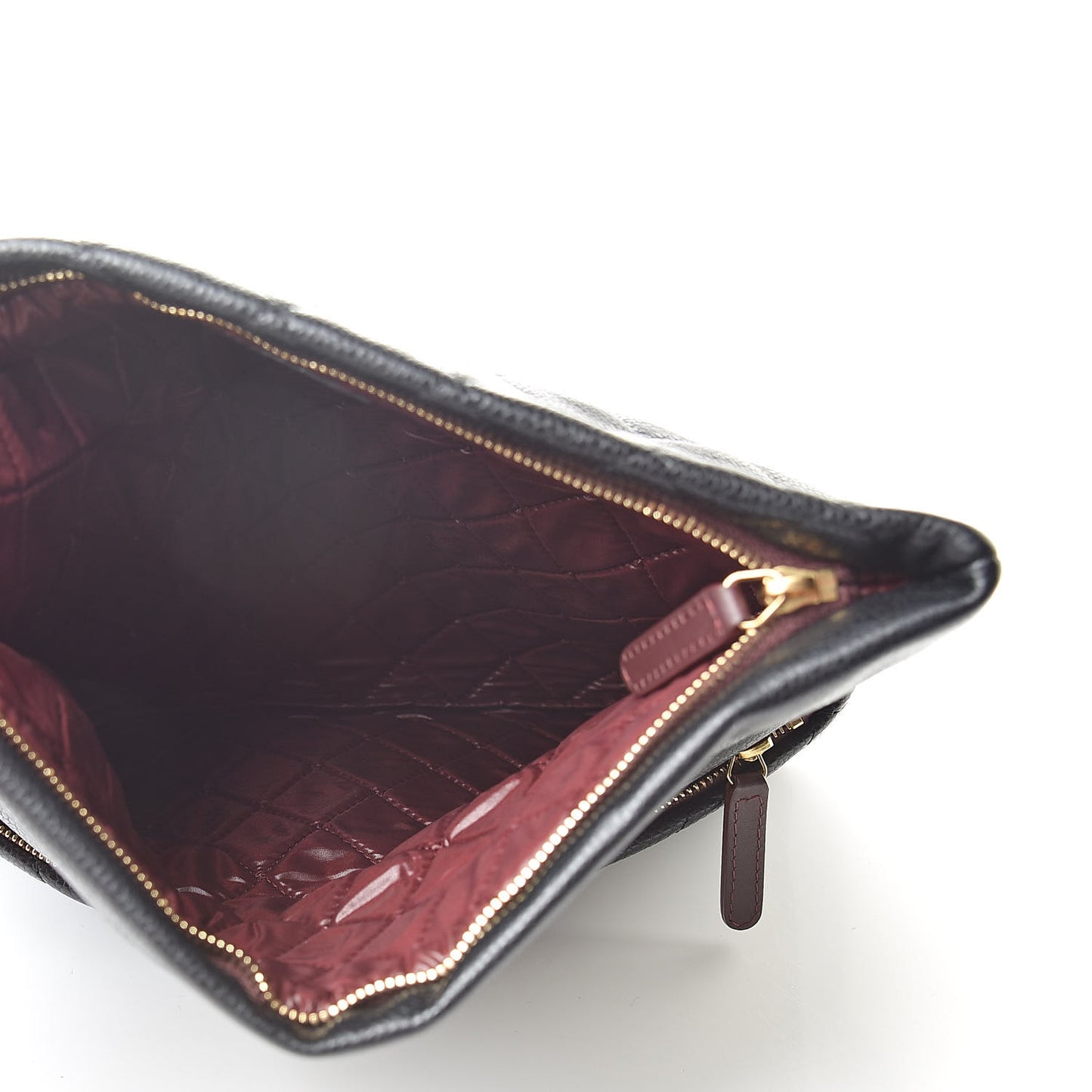 Caviar Quilted CC Beauty Clutch Black