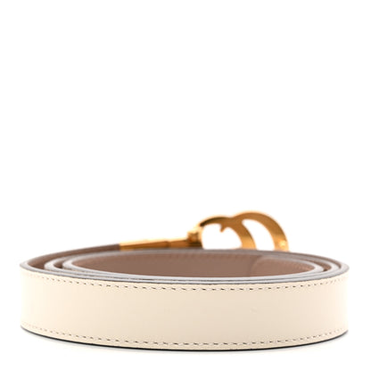 Gucci Plutone Calfskin Double G Reversible 20mm Belt Porcelain Rose White 75 30 2 of 6
