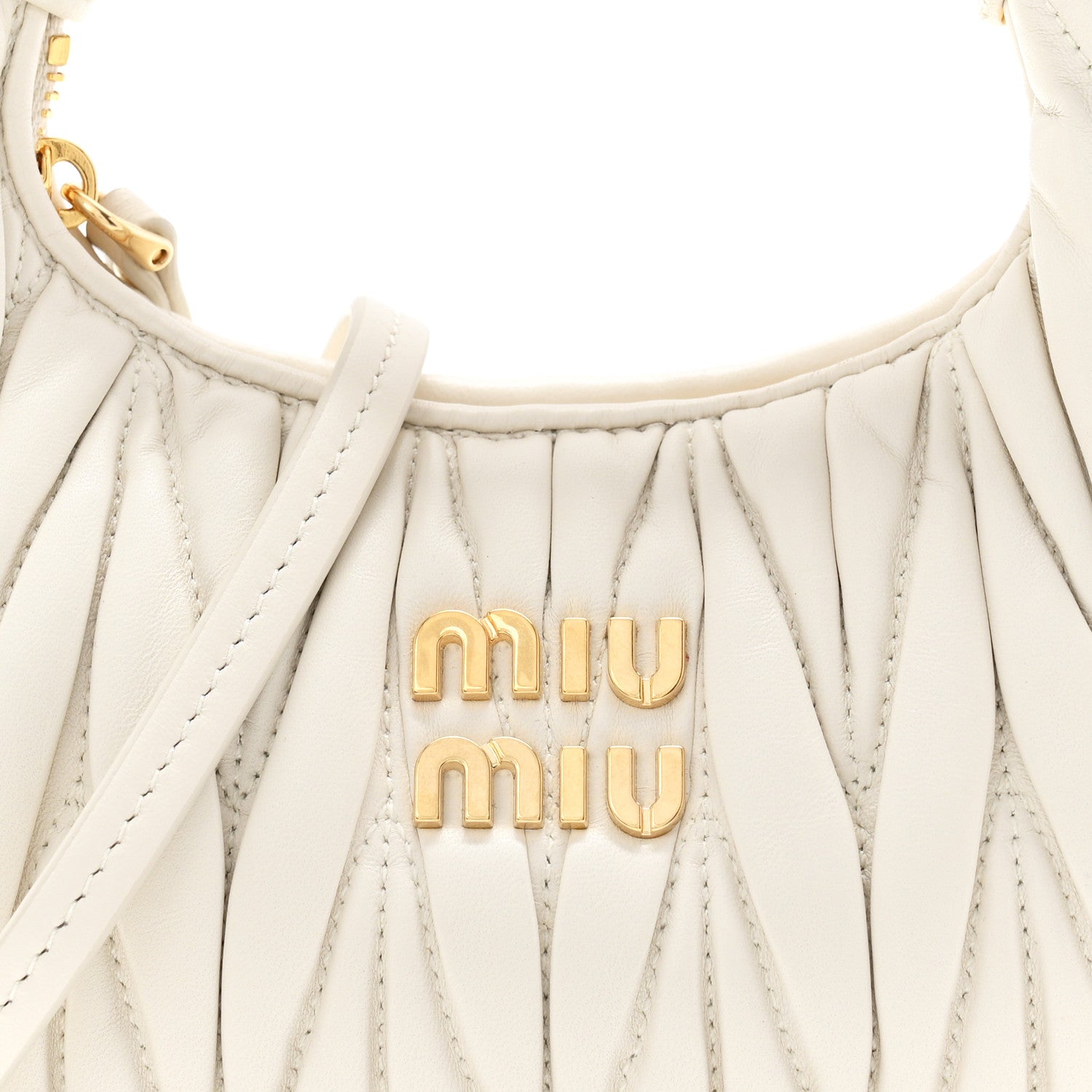 Miu Miu Nappa Matelasse Mini Wander Hobo White 7 of 10