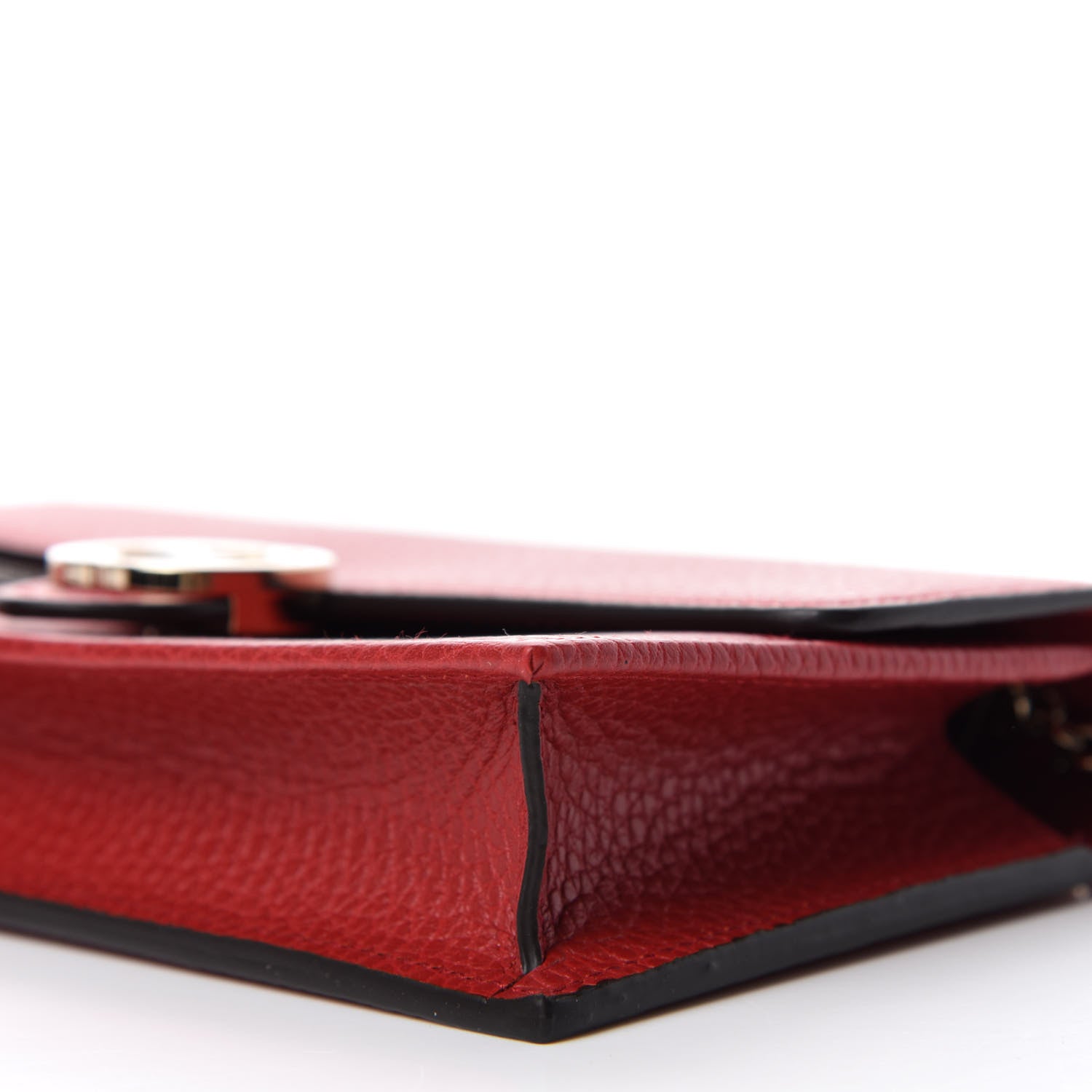 Gucci Dollar Calfskin Interlocking G Chain Wallet Red 7 of 11
