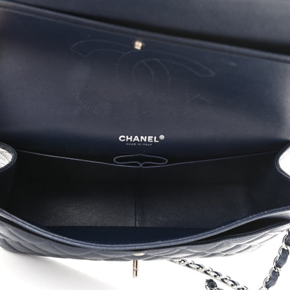 Chanel Caviar Quilted Jumbo Double Flap Navy Blue 5 of 10