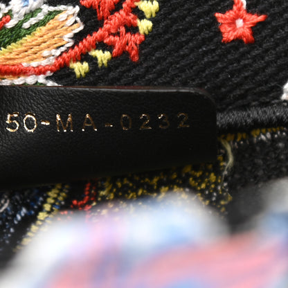 Christian Dior Canvas Embroidered Medium Book Tote Black Multicolor 7 of 11