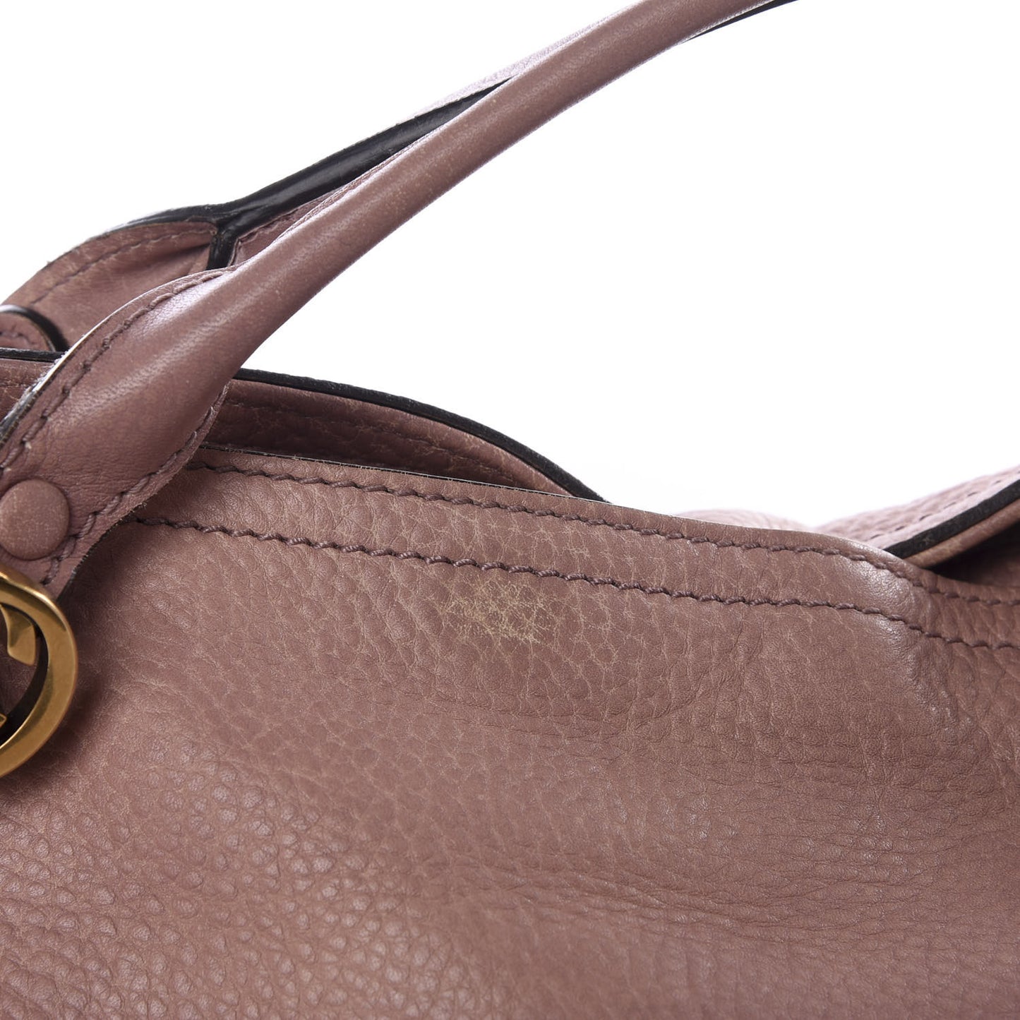 Pebbled Calfskin Medium Miss GG Top Handle Bag Mauve